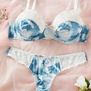 Ensemble Lingerie Bleu & Blanc Grande Taille