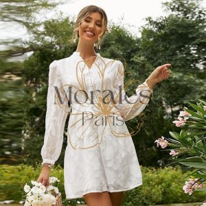Robe De Cocktail Bohème Blanche