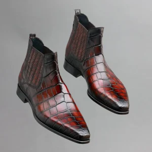 Bottine Ultimate en Crocodile Acajou
