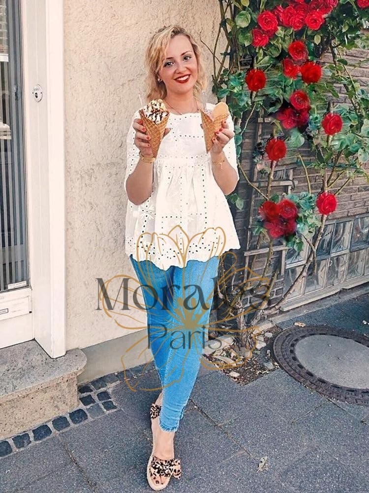 Blouse bohème femme blanche – Image 4