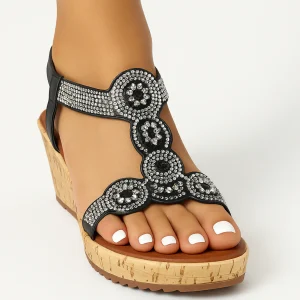 Escarpins talons mi-hauts ornés strass pour événements