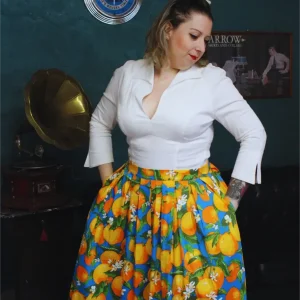 Jupe Pinup Swing Rétro "Orange" - Banned de