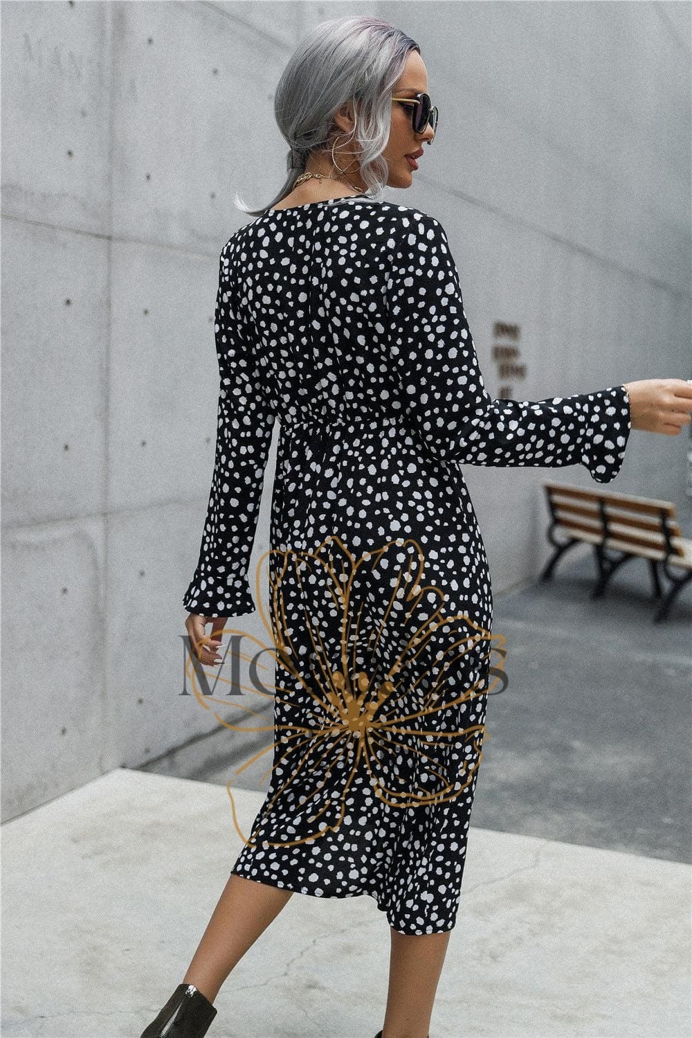 Robe Noire À Pois Pour Femme – Image 6