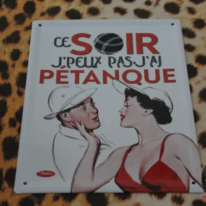 Plaque Métallique Rétro "Pétanque" Natives - Made in France