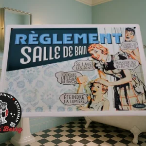 Plaque Métallique Rétro "Salle de Bain" Natives - Made in France