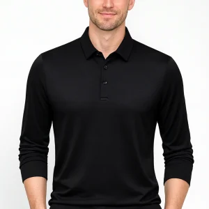 Polo à Manches Longues Classique Grande Taille pour Hommes