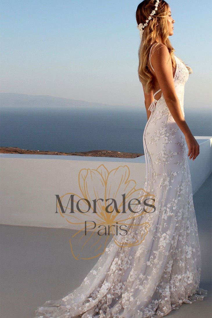 Robe Bohème de Mariage Fleurie – Charlotte – Image 2
