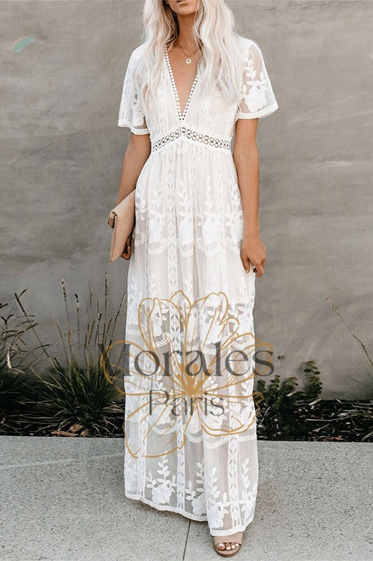 Robe Longue Bohème Noire en Dentelle – Hanaé – Image 3