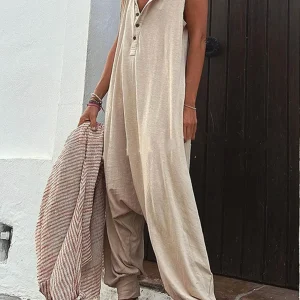 Maëlle - Jumpsuit Mouwloos Avec Capuchon Et Coupe Décontractée