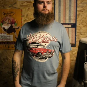🔥T-shirt Kustom Bleu K.K Edsel - King Kerosin