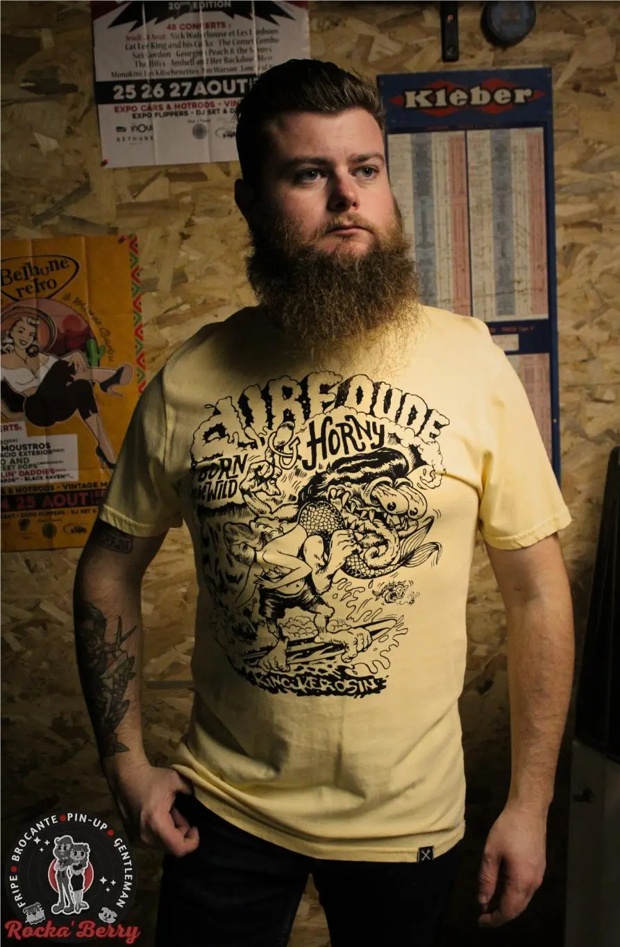 🌊T-shirt Kustom Monster Crème - King Kerosin