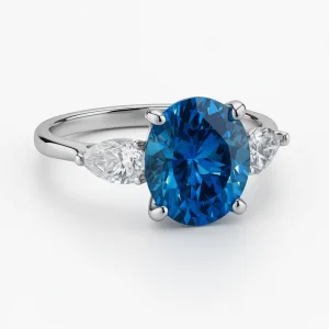 Bague moissanite 3 carats avec zircon sur argent 925