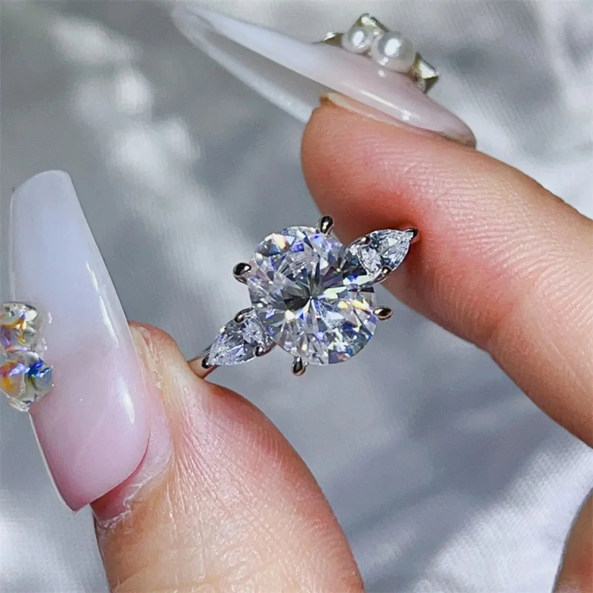 Bague Moissanite 3 Carats Élégante en Argent Sterling 925 – Image 4