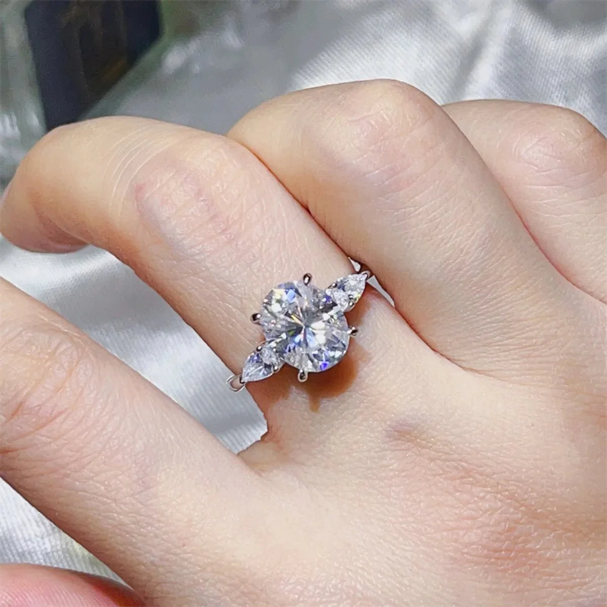 Bague Moissanite 3 Carats Élégante en Argent Sterling 925 – Image 3