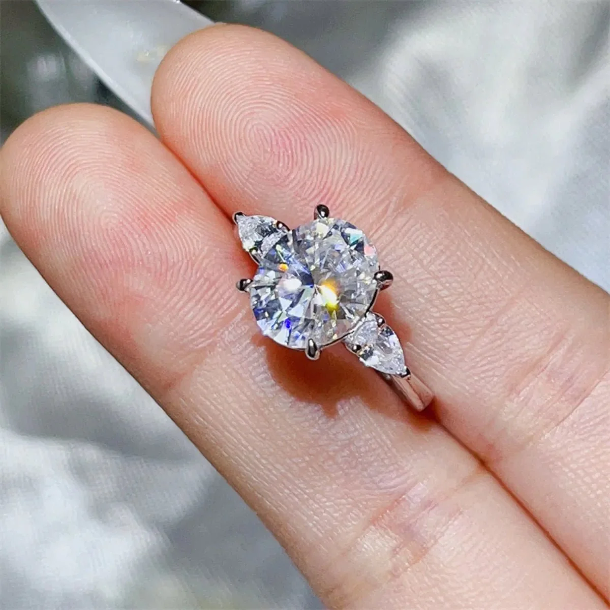 Bague Moissanite 3 Carats Élégante en Argent Sterling 925 – Image 6