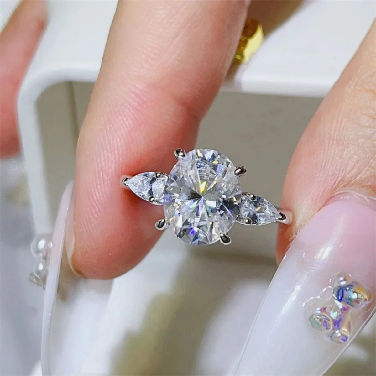 Bague Moissanite 3 Carats Élégante en Argent Sterling 925 – Image 7