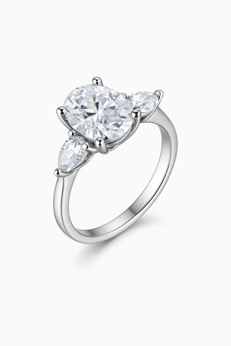 Bague Moissanite 3 Carats Élégante en Argent Sterling 925