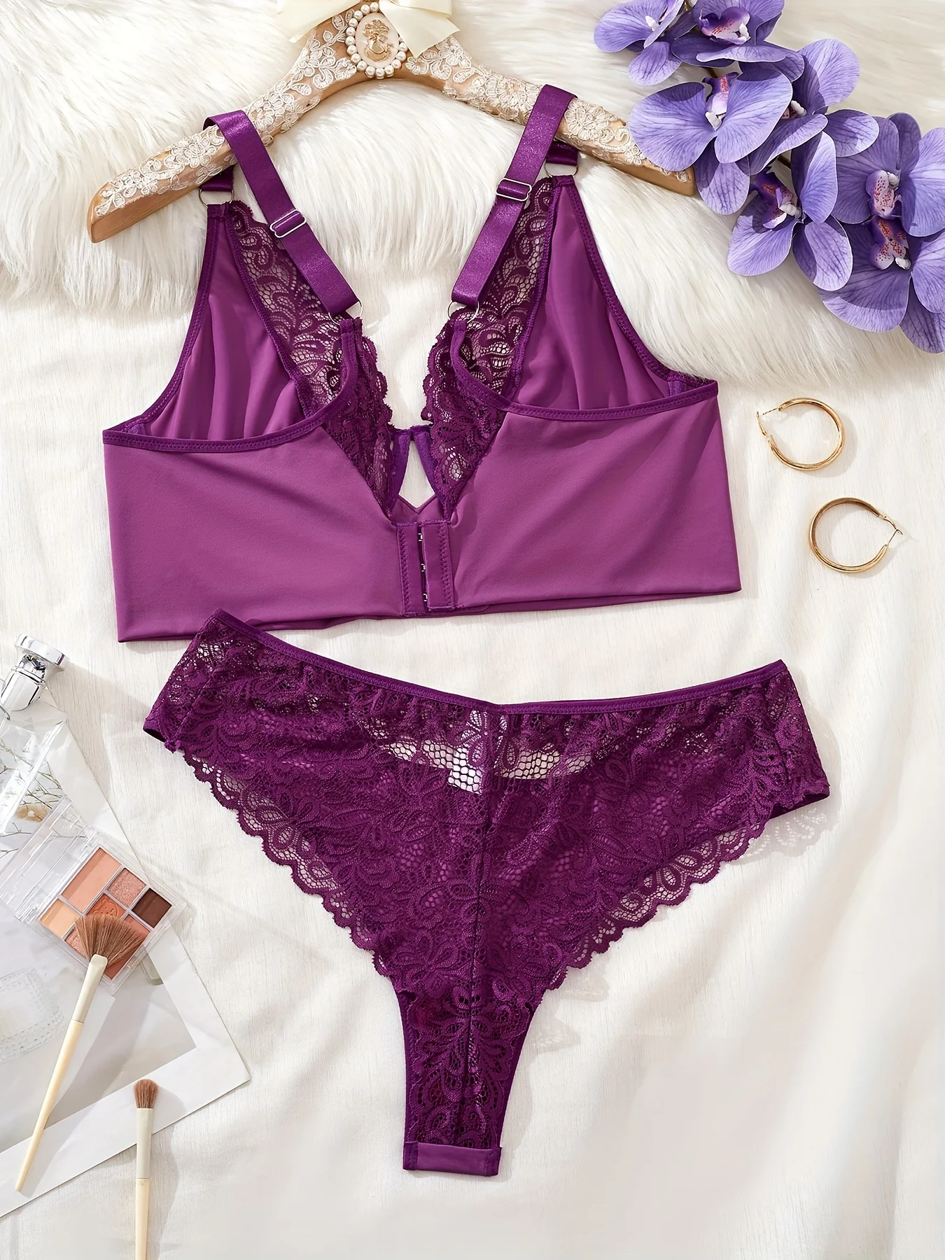 Ensemble Soutien-Gorge Brassière Violet Grande Taille – Image 2