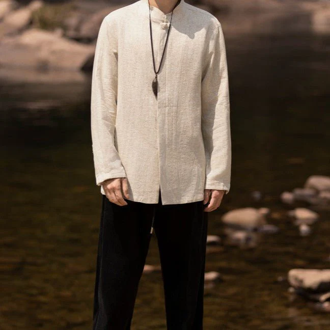 Chemise vintage à manches longues pour hommes – Image 8