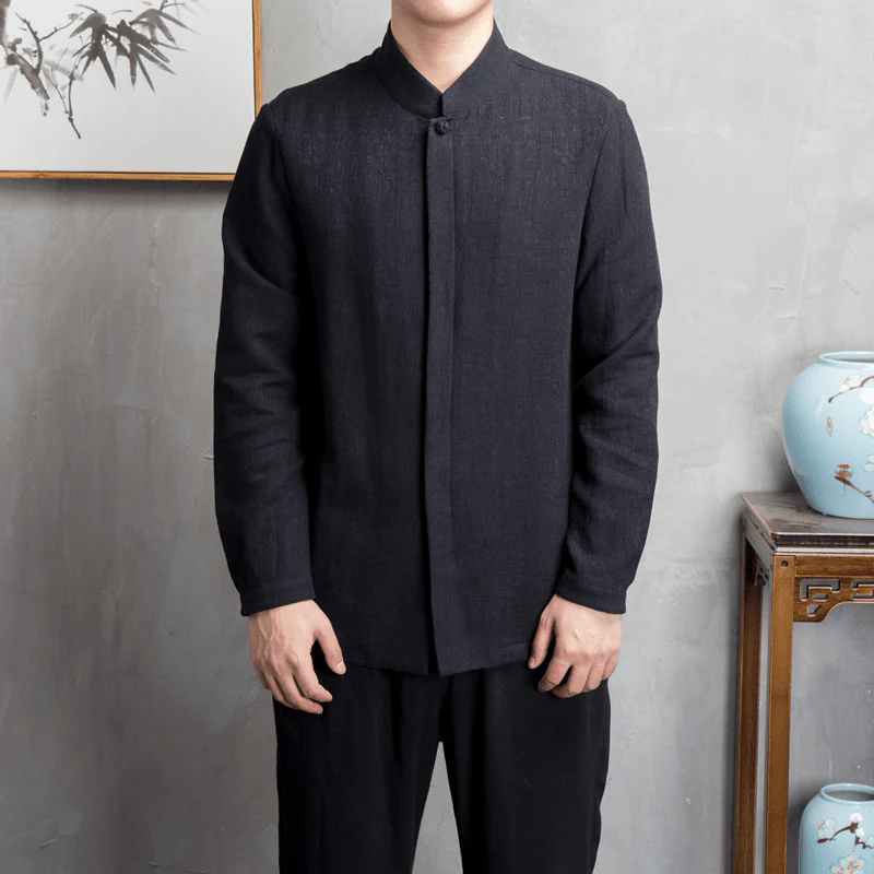Chemise vintage à manches longues pour hommes – Image 2