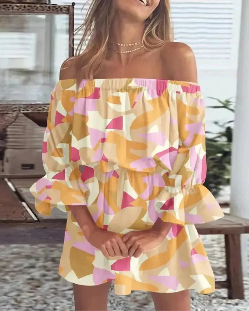 Chloe | Chic - Robe imprimée à épaules découvertes – Image 3