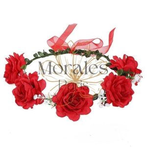 Couronne de Fleurs Rouge Cheveux