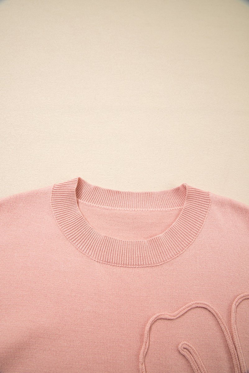 Pull à manches bouffantes avec accent de grande fleur pour femmes – Image 7