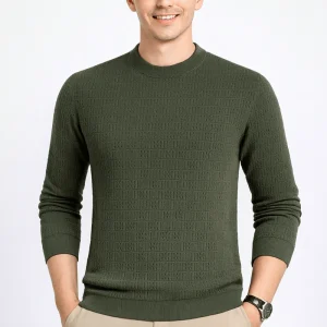 Pull Texturé Slim Fit Grande Taille pour Homme avec Élasthanne