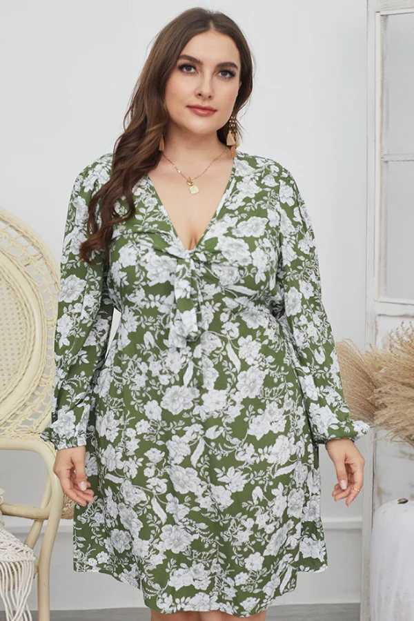 Robe A Fleurs Champêtre Grande Taille – Image 2