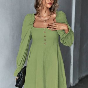 Robe Champêtre Verte Vintage