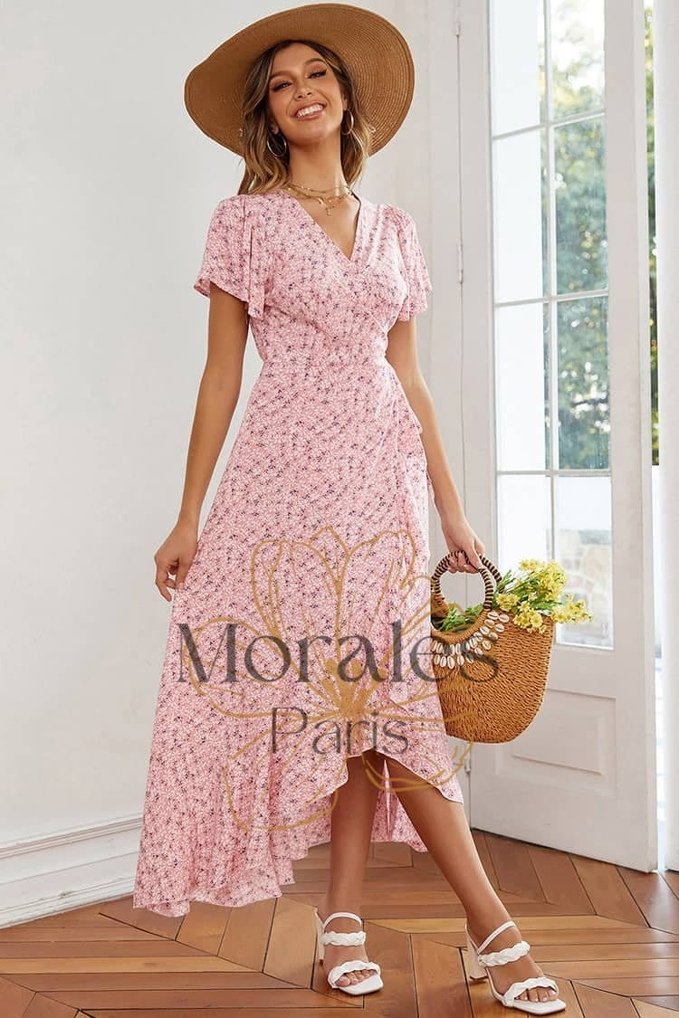 Robe Longue Femme Champêtre Petite Fleur – Image 3