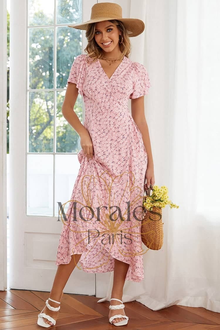 Robe Longue Femme Champêtre Petite Fleur – Image 6