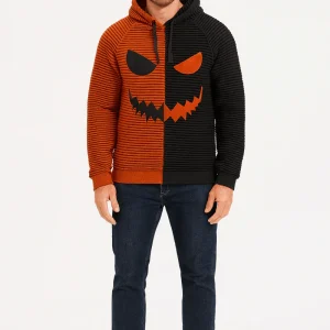Sweat à capuche de Noël festif avec imprimé citrouille et coupe confortable pour la fête de Noël