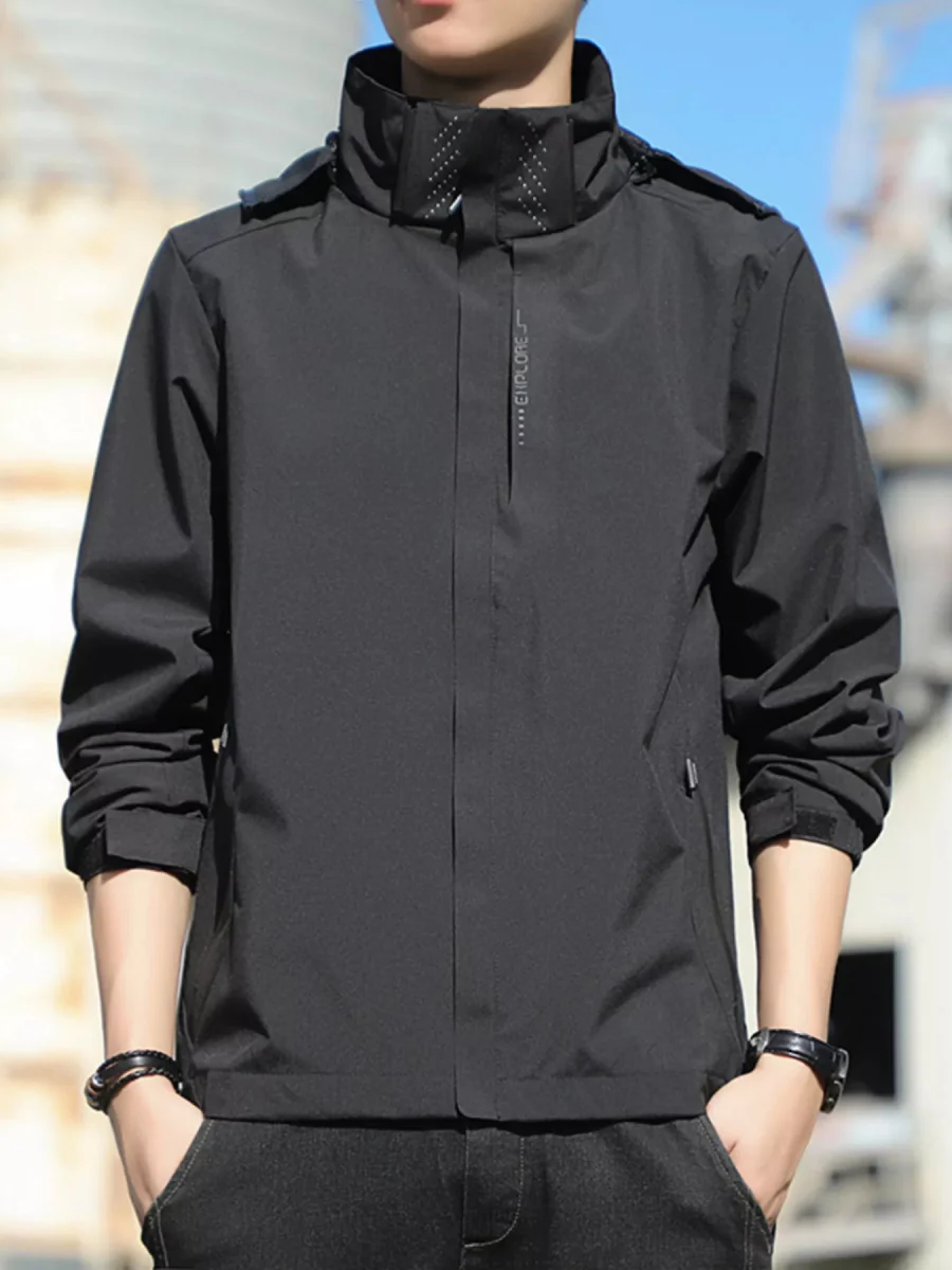 Veste à Capuche Légère Coupe Vent Grande Taille pour Hommes – Image 7