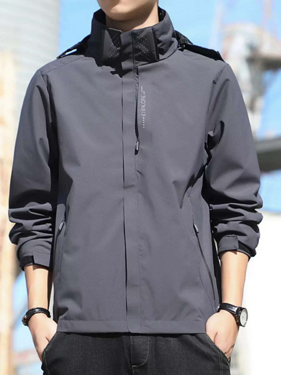 Veste à Capuche Légère Coupe Vent Grande Taille pour Hommes – Image 2