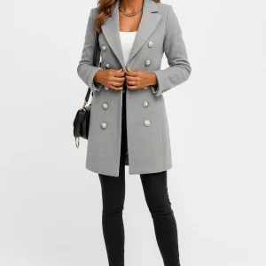Veste de ville élégante avec col montant et boutons élégants