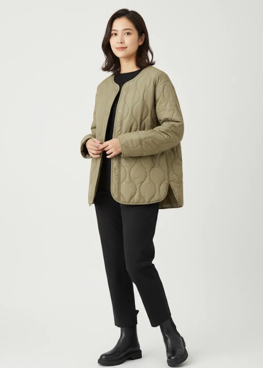 Veste Kimono Femme Kaki – Image 2